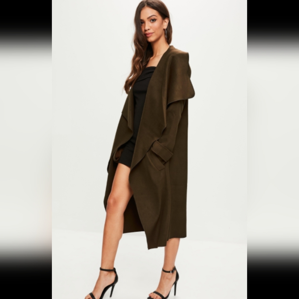 Missguided khaki oversized coat